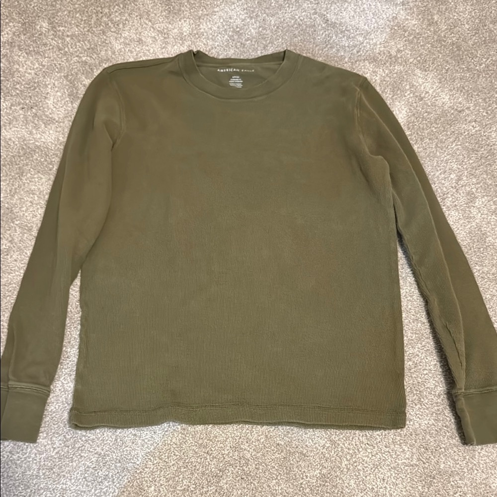 Men's American Eagle Green Long Sleeve Shirt